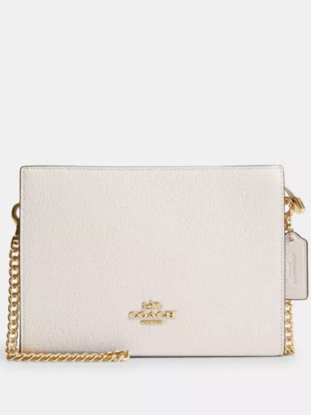 Coach White Leather Chain Crossbody Bag